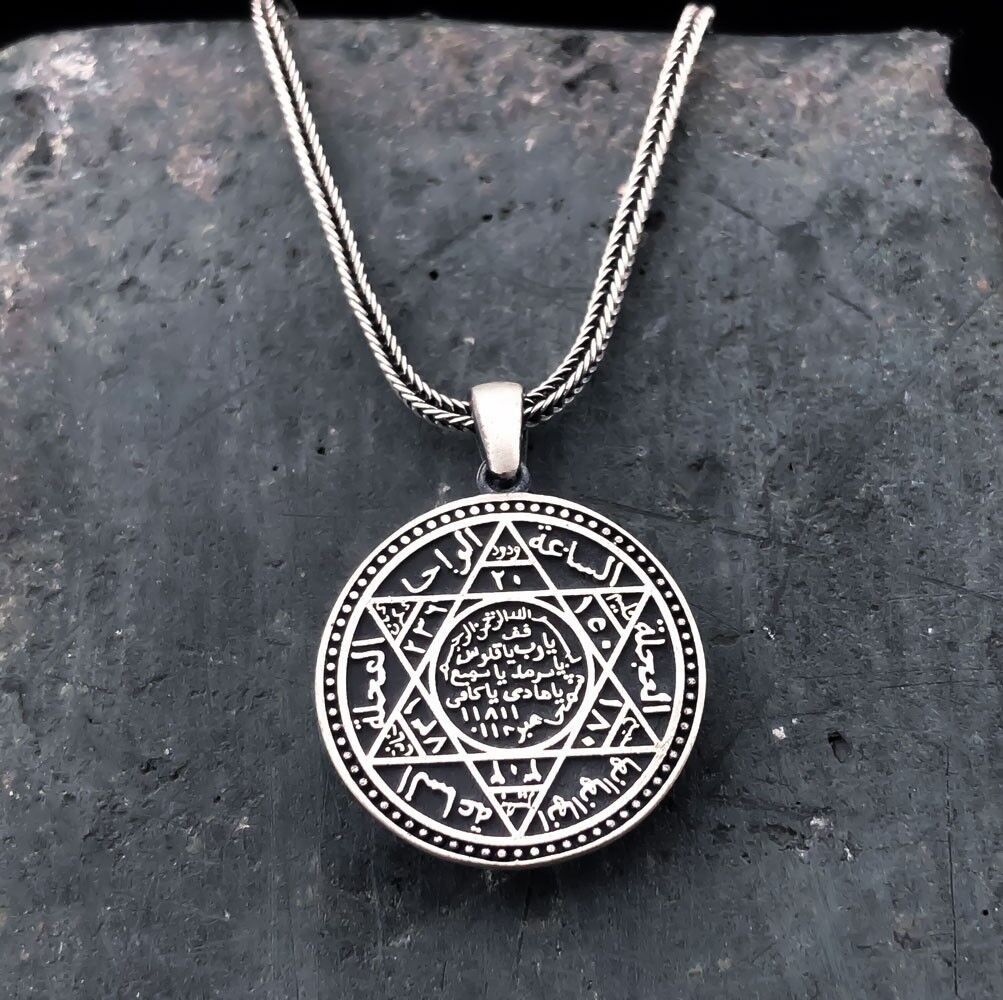 925 Ayar Süleyman Mührü Gümüş Kolye