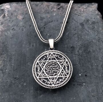 925 Ayar Süleyman Mührü Gümüş Kolye