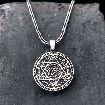 925 Ayar Süleyman Mührü Gümüş Kolye