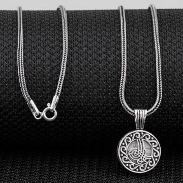 Cevşeni Kebir Dualı Osmanlı Tuğralı Gümüş Kolye