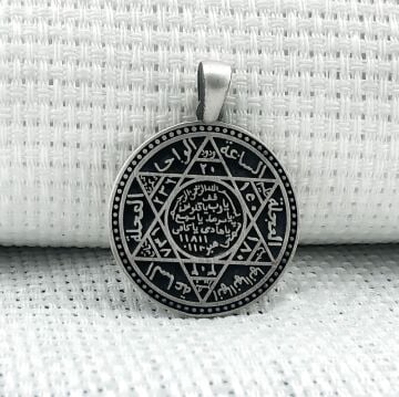 925 Ayar Süleyman Mührü Gümüş Kolye Ucu