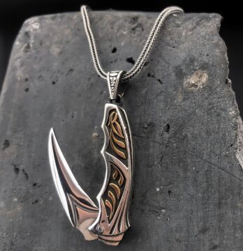 925 Ayar Çakı Tasarımlı Gümüş Kolye