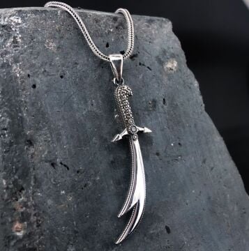 925 Ayar Zülfikar Kılıç Tasarımlı Gümüş Kolye