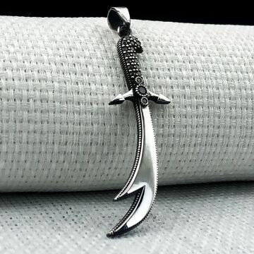 925 Ayar Zülfikar Kılıç Tasarımlı Gümüş Kolye Ucu