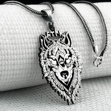 Kurt Tasarımlı 925 Ayar Türk Yazılı Gümüş Kolye