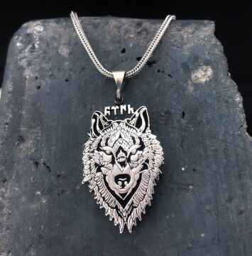 Kurt Tasarımlı 925 Ayar Türk Yazılı Gümüş Kolye