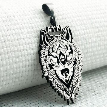 Kurt Tasarımlı 925 Ayar Türk Yazılı Gümüş Kolye Ucu