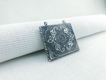 925 Ayar Gümüş Güneş Simgeli Muska Kabı Kolye Ucu