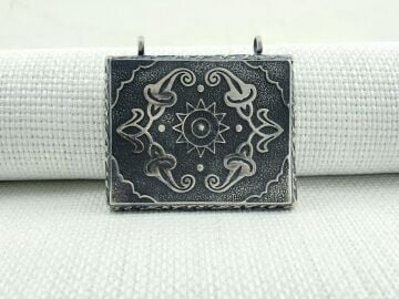 925 Ayar Gümüş Güneş Simgeli Muska Kabı Kolye Ucu