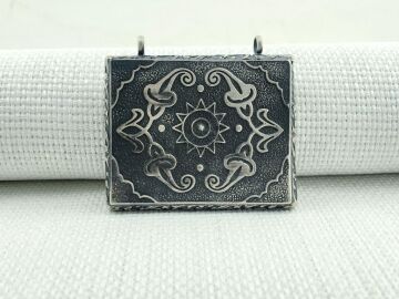 925 Ayar Gümüş Güneş Simgeli Muska Kabı Kolye Ucu