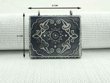 925 Ayar Gümüş Güneş Simgeli Muska Kabı Kolye Ucu