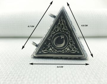 925 Ayar Ayyıldızlı Muska Kabı Gümüş Tilki Kuyruğu Kolye