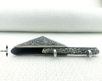 925 Ayar Ayyıldızlı Muska Kabı Gümüş Tilki Kuyruğu Kolye