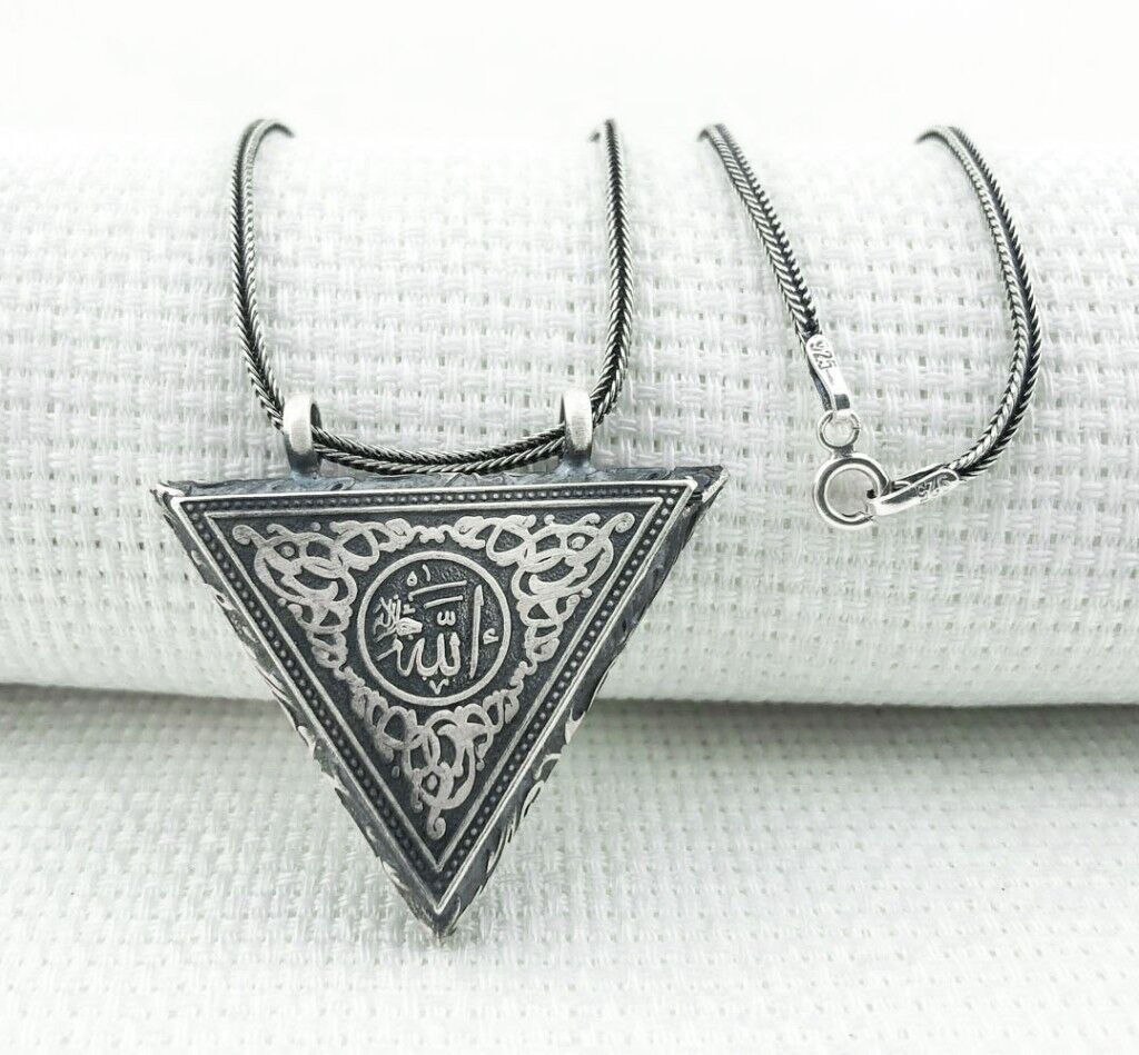 925 Ayar Allah yazılı Cevşeni Muska Kabı Kolye