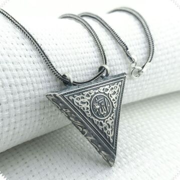 925 Ayar Allah yazılı Cevşeni Muska Kabı Kolye