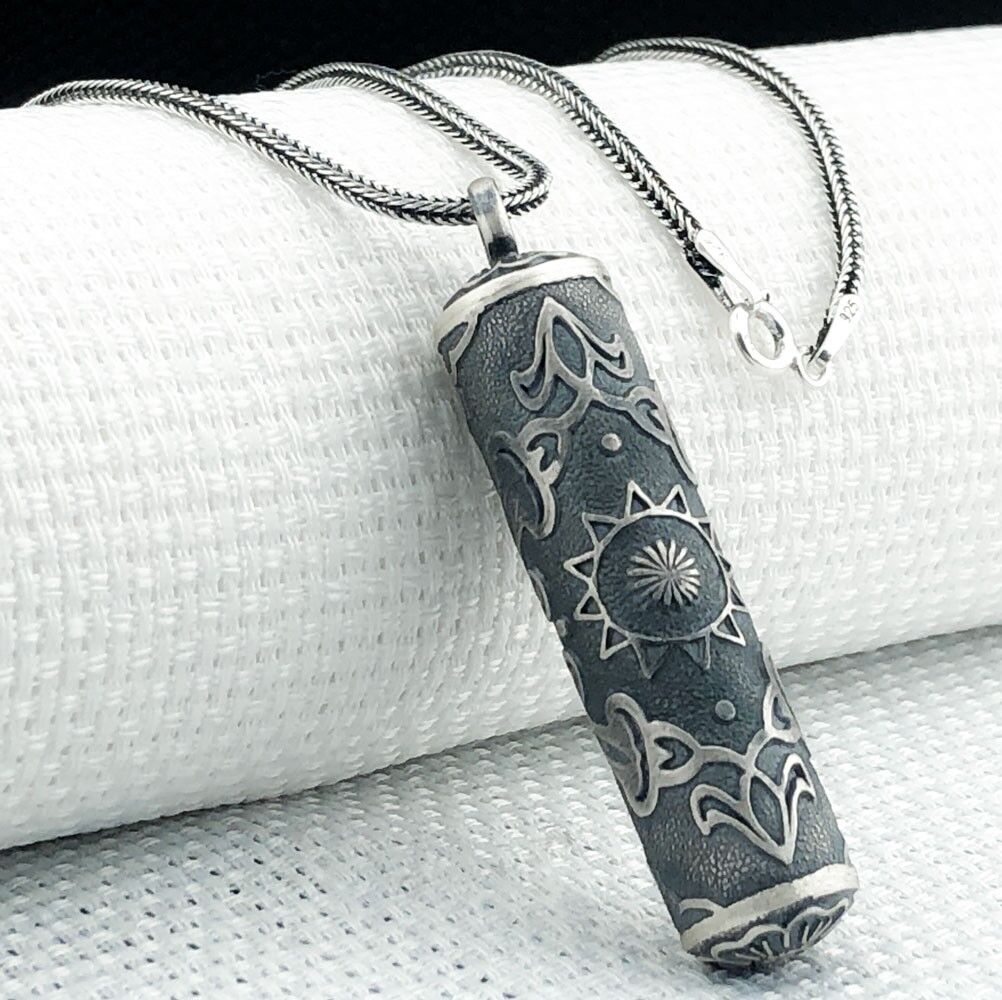 Silindir 925 Ayar Cevşen Muska Kabı Kolye