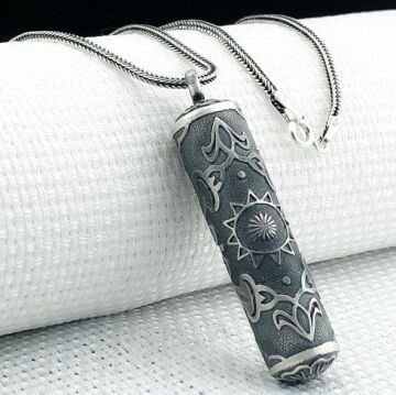 Silindir 925 Ayar Cevşen Muska Kabı Kolye