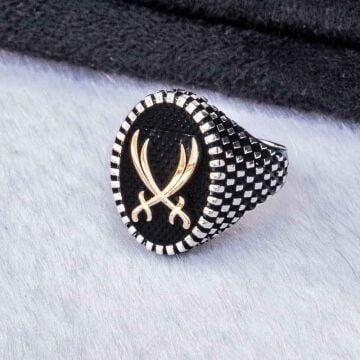 925 Ayar Gümüş Hz.Ali Kılıcı Zülfikar Erkek Yüzük