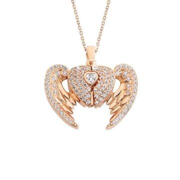 İsim Yazılı Melek Figürlü Gümüş Kolye