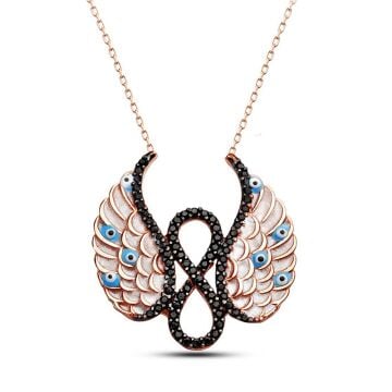 Melek Kanatlı Sonsuzluk Gümüş Kolye