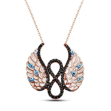 Melek Kanatlı Sonsuzluk Gümüş Kolye