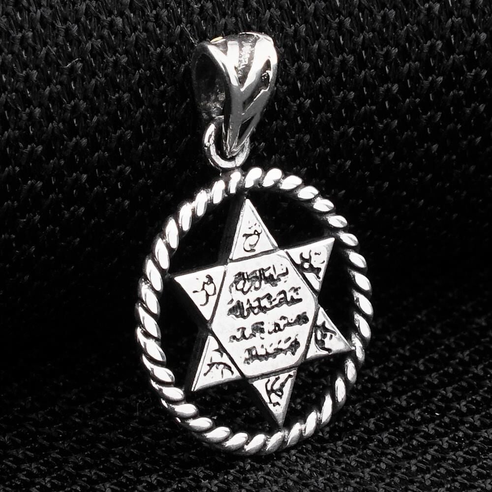 Mührü Süleyman Yuvarlak Tasarımlı 925 Ayar Gümüş Kolye Ucu