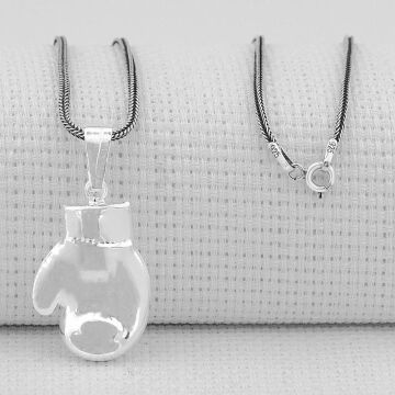 925 Ayar Gümüş  Boks Eldiveni Kolye