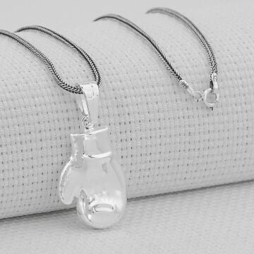 925 Ayar Gümüş  Boks Eldiveni Kolye