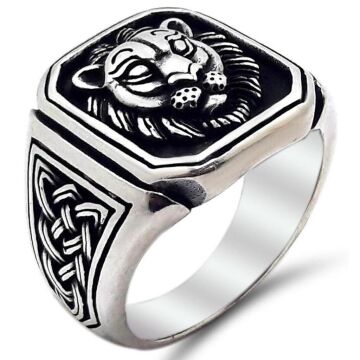 Aslan Figürlü 925 Ayar Gümüş Yüzük