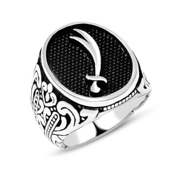 925 Ayar Gümüş Zülfikar Kılıcı Yüzüğü