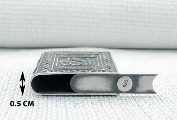 Allah Muhammed Yazılı 925 Ayar Gümüş Muska Kabı Kolye