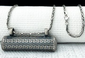 Büyük Boy 925 Ayar Gümüş Cevşen Muska Kabı Kolye