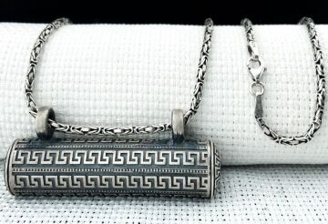 Büyük Boy 925 Ayar Gümüş Cevşen Muska Kabı Kolye