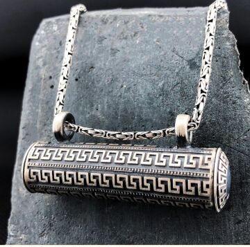 Büyük Boy 925 Ayar Gümüş Cevşen Muska Kabı Kolye