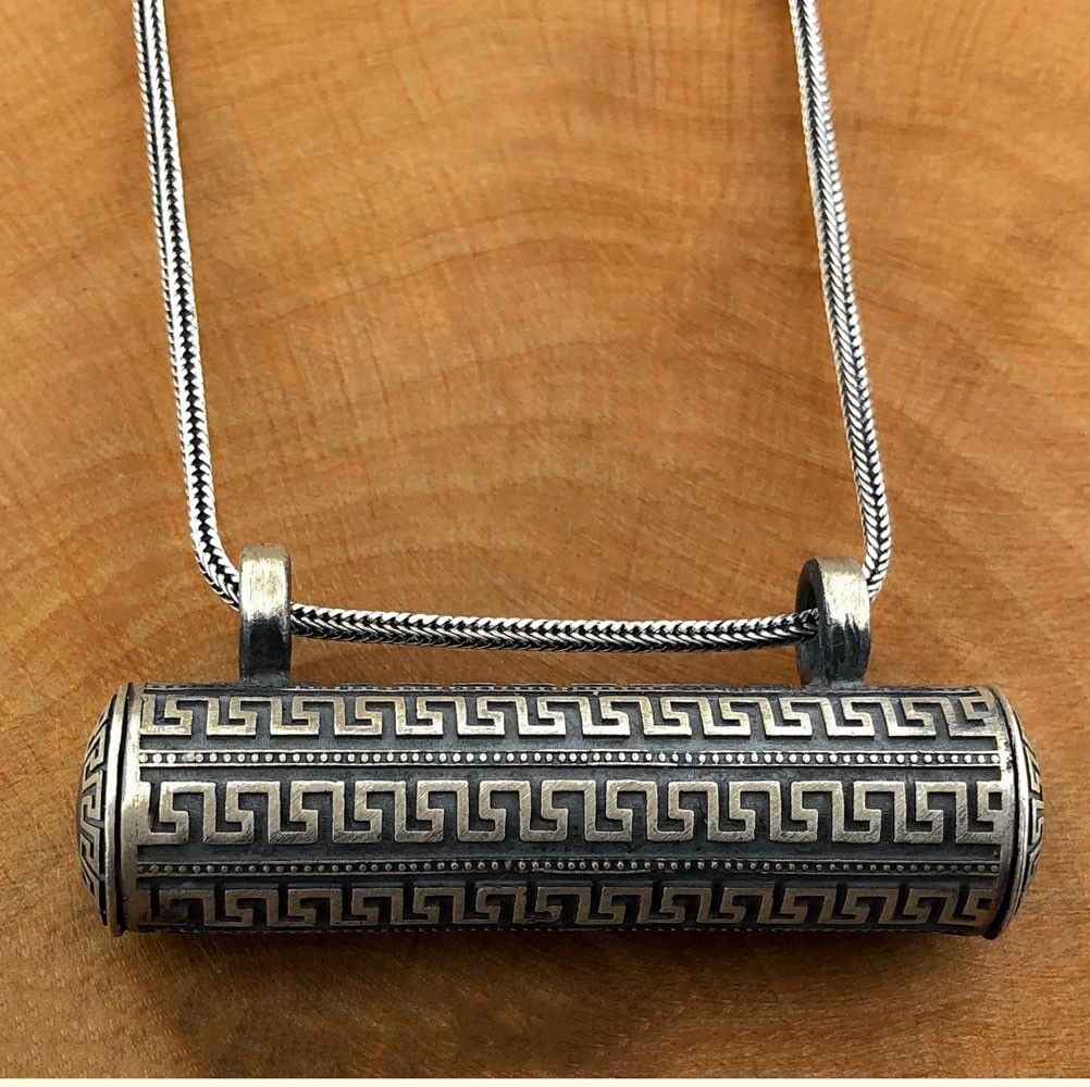 Büyük Boy 925 Ayar Gümüş Cevşen Muska Kabı Kolye