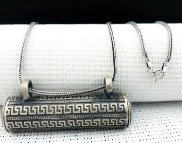 Büyük Boy 925 Ayar Gümüş Cevşen Muska Kabı Kolye