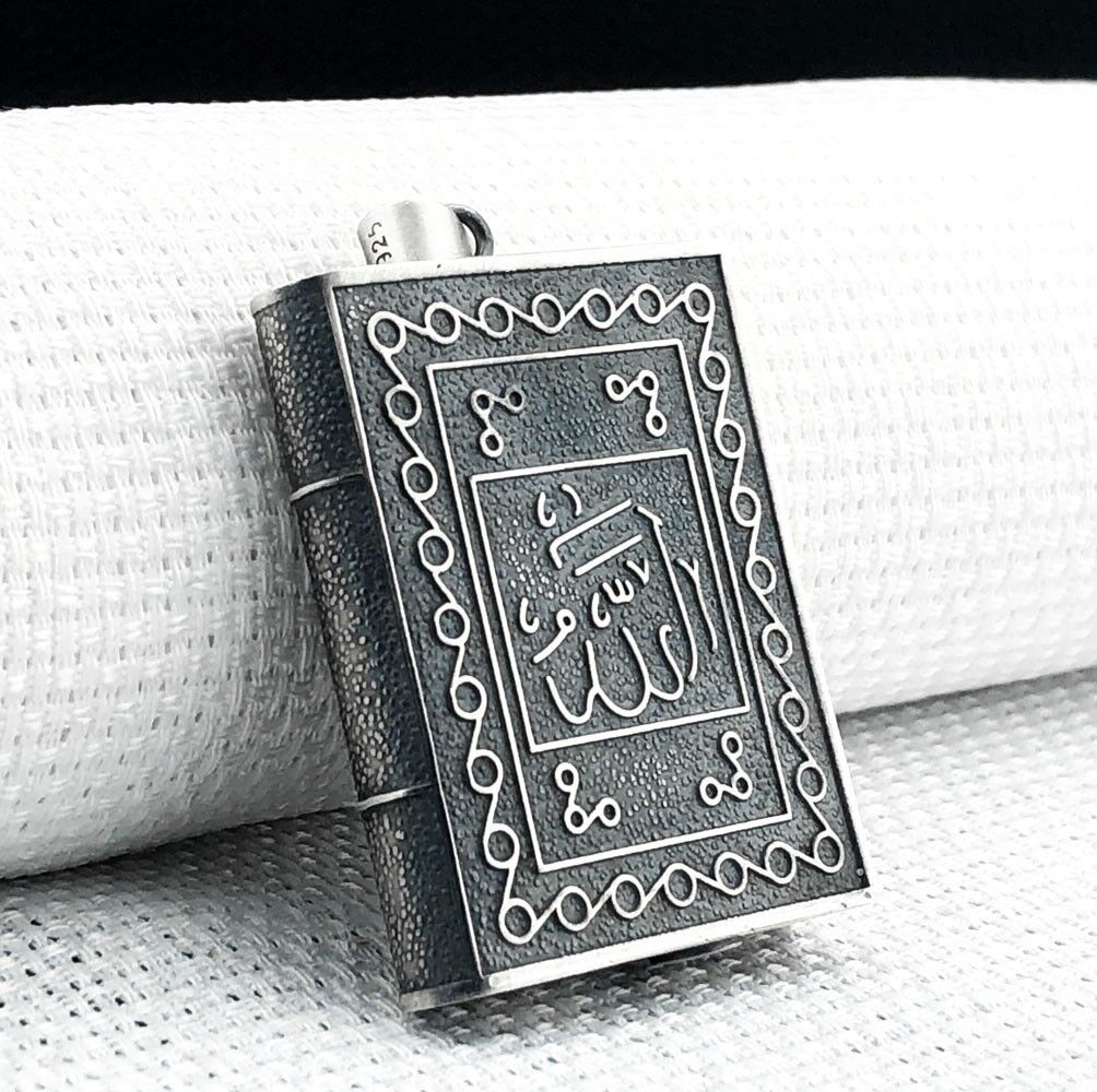 Allah Muhammed Yazılı 925 Ayar Gümüş Muska Kabı