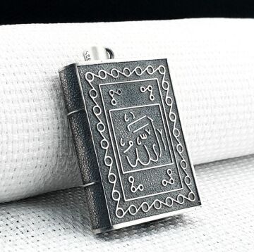 Allah Muhammed Yazılı 925 Ayar Gümüş Muska Kabı