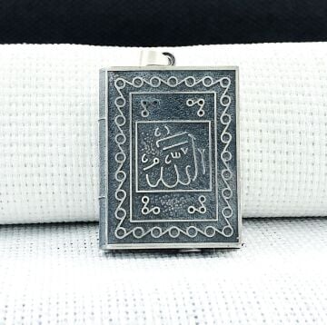 Allah Muhammed Yazılı 925 Ayar Gümüş Muska Kabı