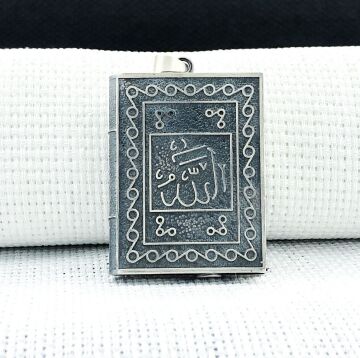 Allah Muhammed Yazılı 925 Ayar Gümüş Muska Kabı