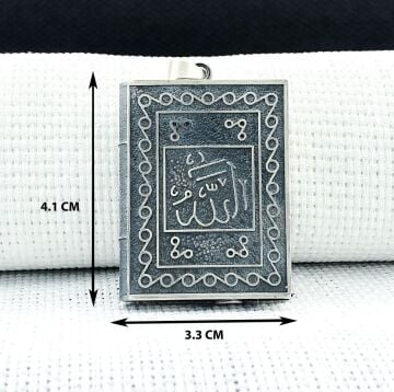 Allah Muhammed Yazılı 925 Ayar Gümüş Muska Kabı
