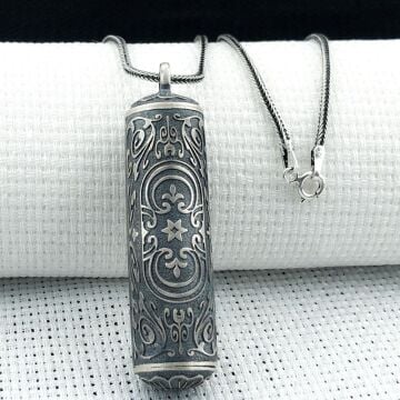 Silindir 925 Ayar Cevşen Muska Kabı Kolye