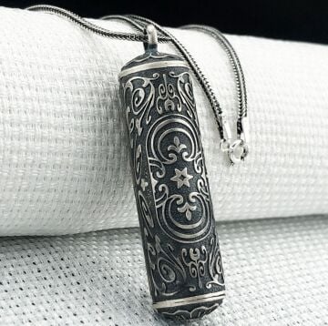 Silindir 925 Ayar Cevşen Muska Kabı Kolye