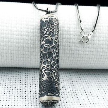 Silindir 925 Ayar Cevşen Muska Kabı Kolye