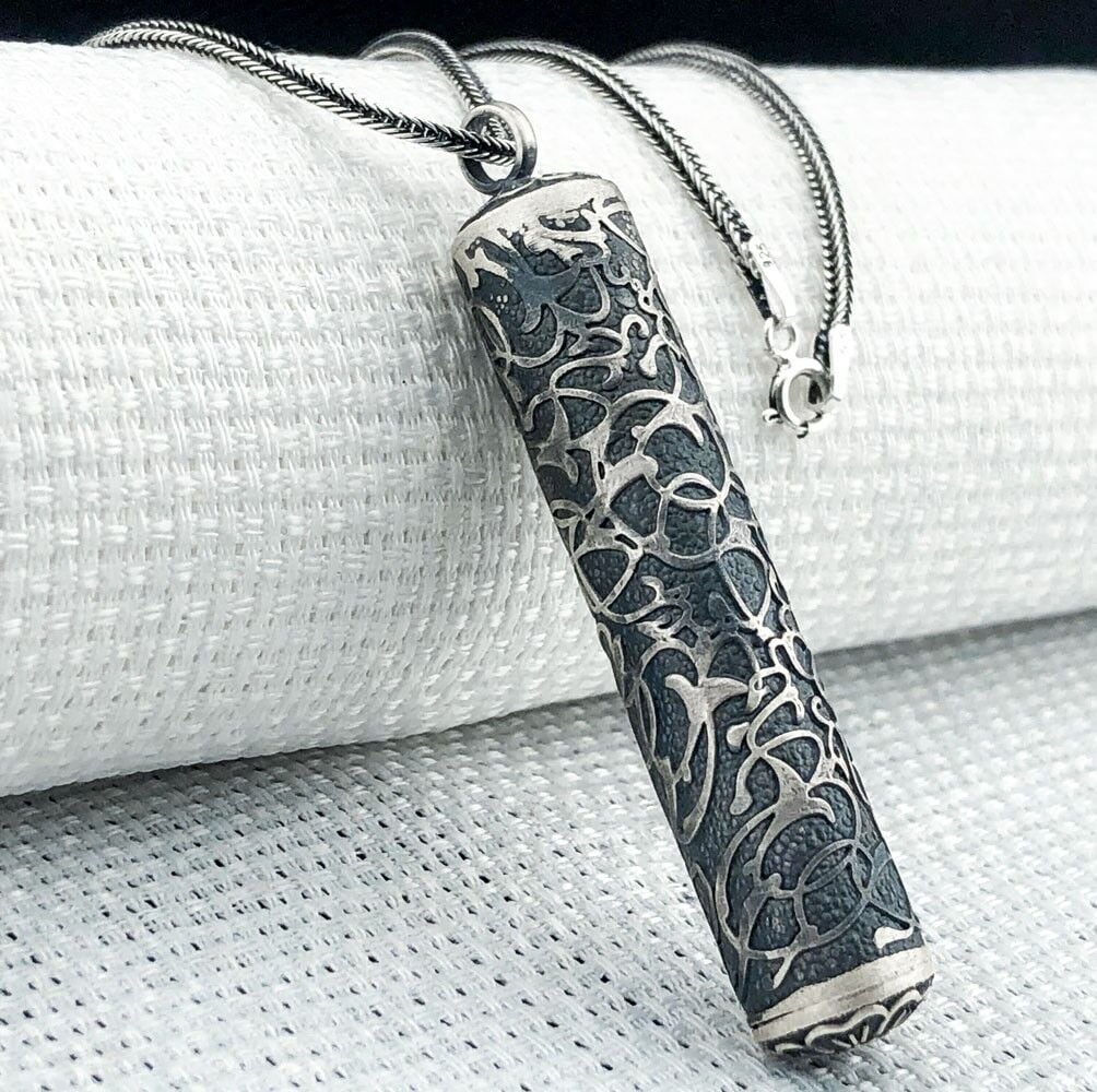 Silindir 925 Ayar Cevşen Muska Kabı Kolye