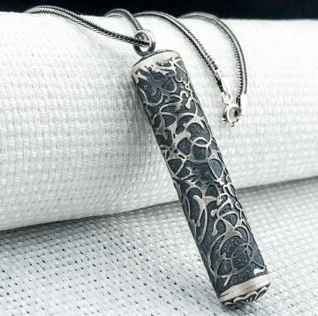 Silindir 925 Ayar Cevşen Muska Kabı Kolye