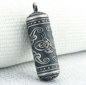 Silindir 925 Ayar Osmanlı Tuğralı Cevşen Muska Kabı