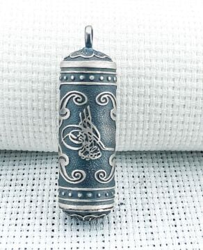 Silindir 925 Ayar Osmanlı Tuğralı Cevşen Muska Kabı