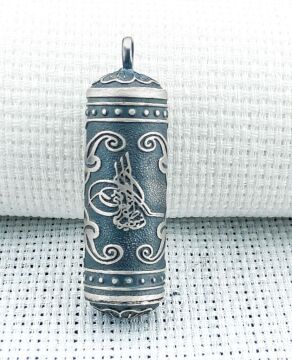 Silindir 925 Ayar Osmanlı Tuğralı Cevşen Muska Kabı