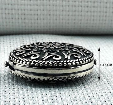 Yuvarlak 925 Ayar Cevşen Muska Kabı Kolye Ucu